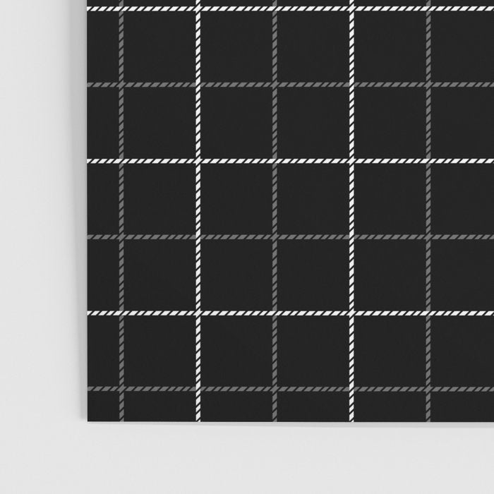 Tattersall Windowpane Check Plaid (black/white/gray) Poster Gallery Image 3
