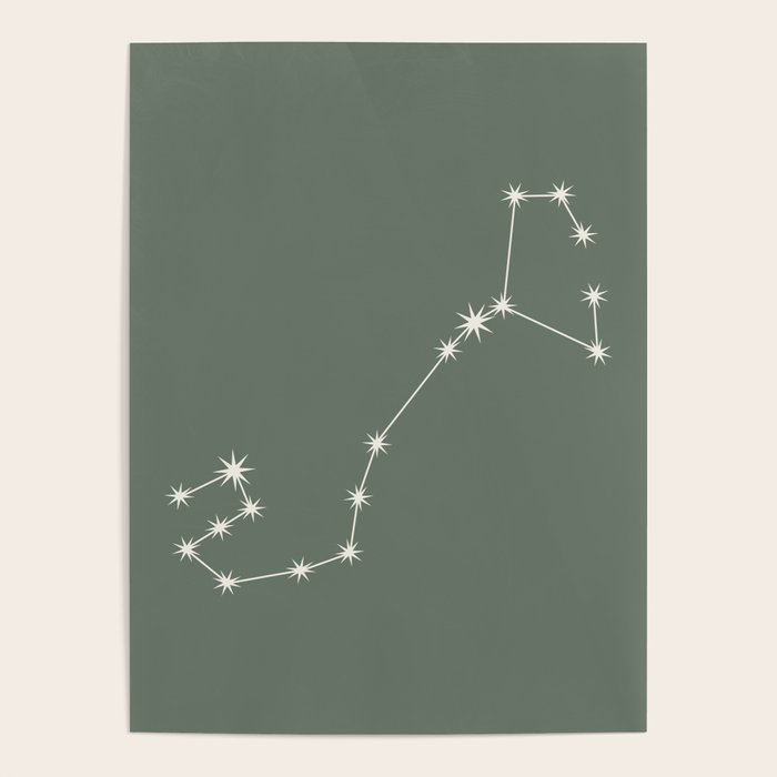 Scorpio Zodiac Star Constellation Line Art Sage Poster Gallery Image 4