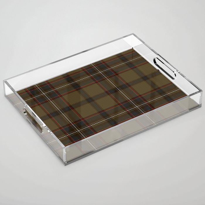 Brown Tartan Plaid Pattern Acrylic Tray Gallery Image 1