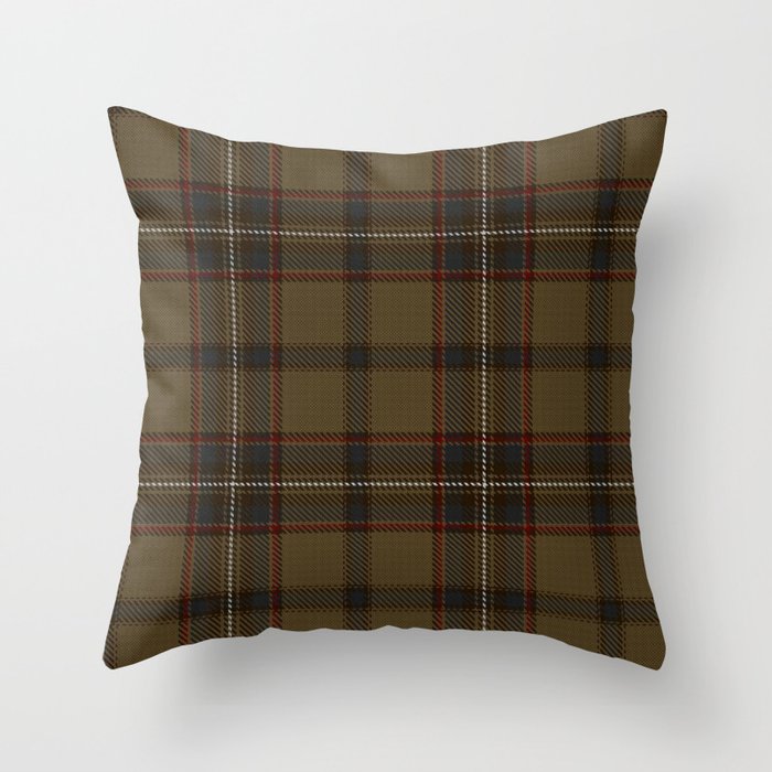 Brown Tartan Plaid Pattern Throw Pillow Gallery Image 6