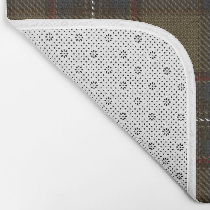 Brown Tartan Plaid Pattern Bath Mat Gallery Image 2