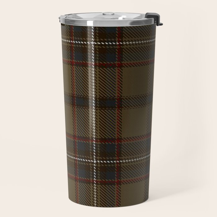 Brown Tartan Plaid Pattern Travel Mug Gallery Image 2