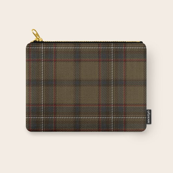 Brown Tartan Plaid Pattern Carry All Pouch Gallery Image 1