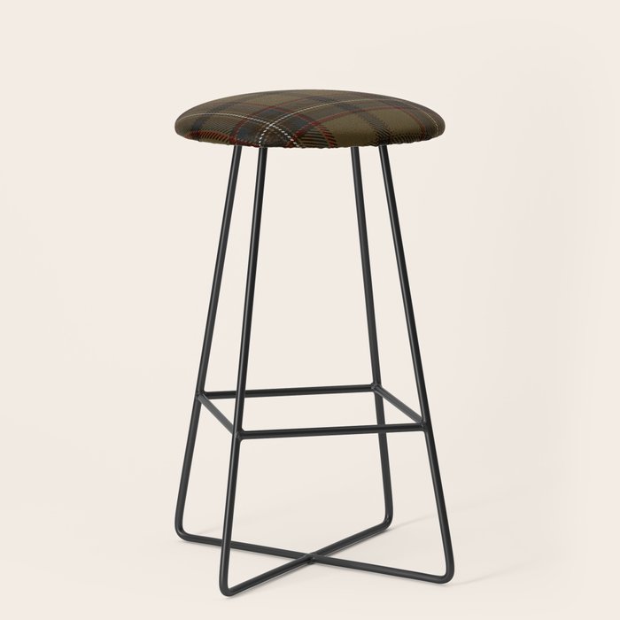 Brown Tartan Plaid Pattern Stool Gallery Image 1
