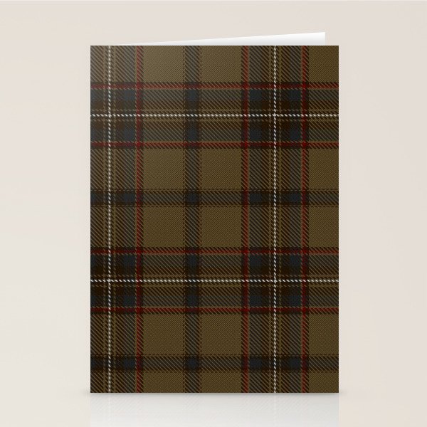 Brown Tartan Plaid Pattern Stationery Card Gallery Image 2