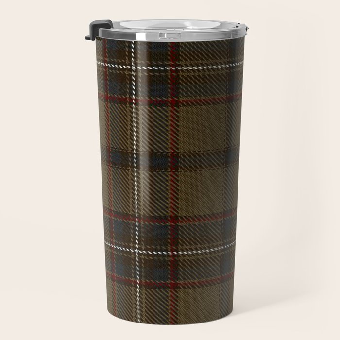 Brown Tartan Plaid Pattern Travel Mug Gallery Image 3