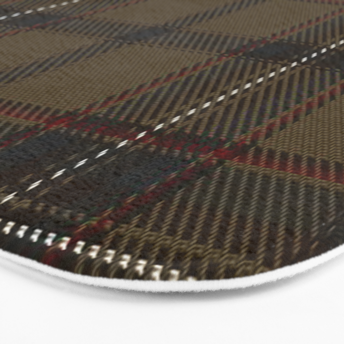 Brown Tartan Plaid Pattern Bath Mat Gallery Image 3