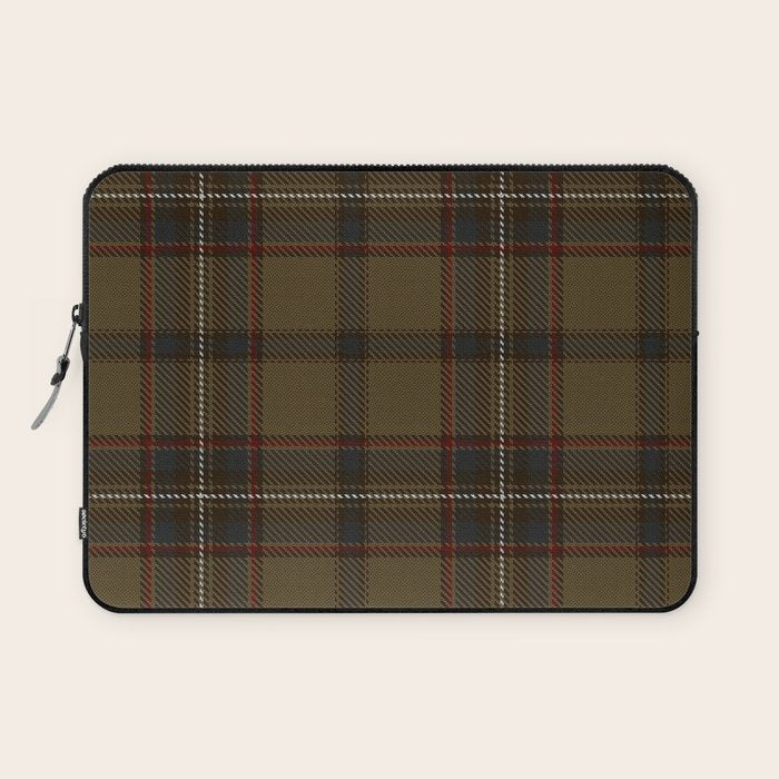 Brown Tartan Plaid Pattern Laptop Sleeve Gallery Image 1