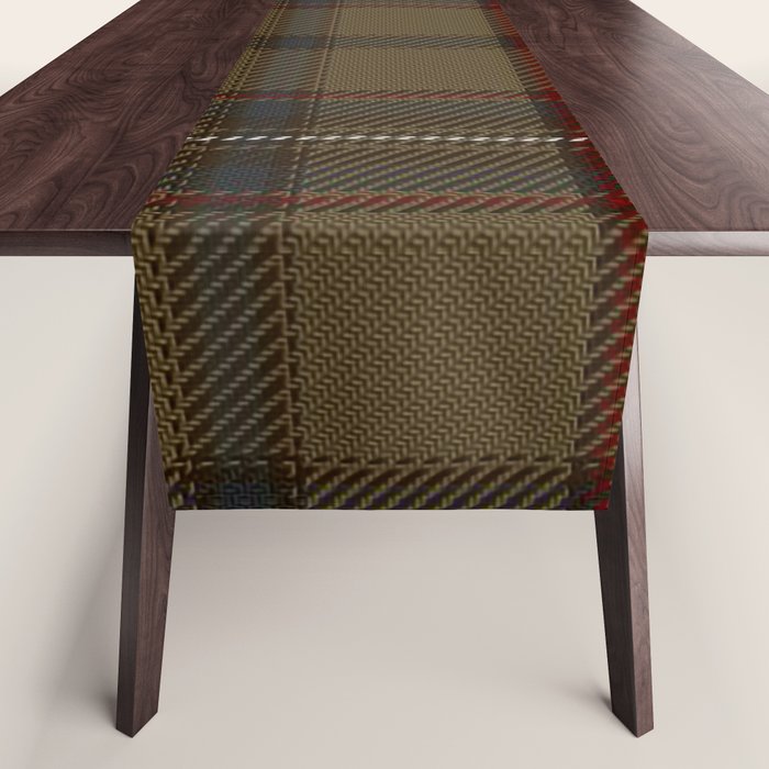 Brown Tartan Plaid Pattern Table Runner Gallery Image 1