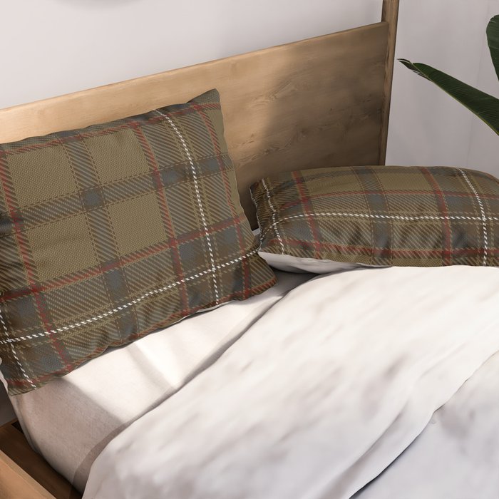 Brown Tartan Plaid Pattern Pillow Sham Gallery Image 2