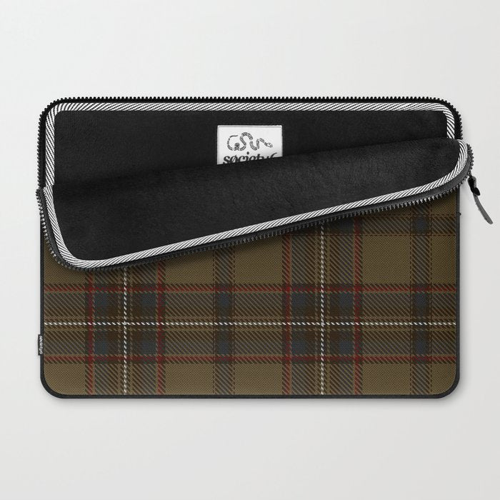 Brown Tartan Plaid Pattern Laptop Sleeve Gallery Image 2