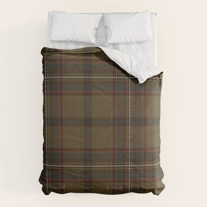 Brown Tartan Plaid Pattern Comforter