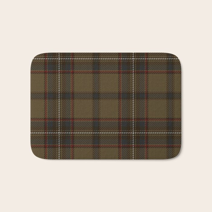 Brown Tartan Plaid Pattern Bath Mat Gallery Image 1