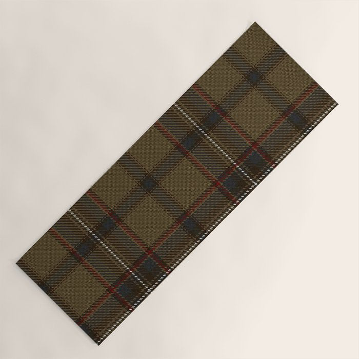 Brown Tartan Plaid Pattern Yoga Mat Gallery Image 1