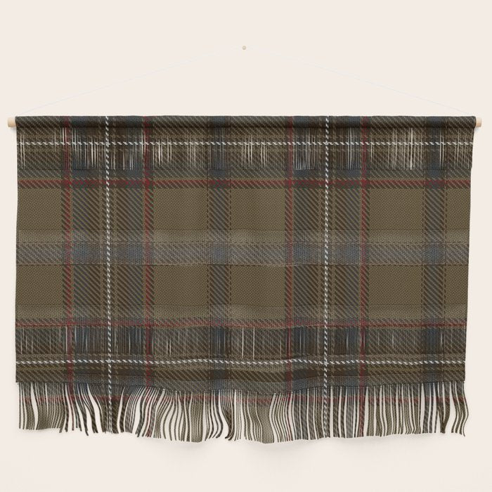 Brown Tartan Plaid Pattern Wall Hanging Gallery Image 1