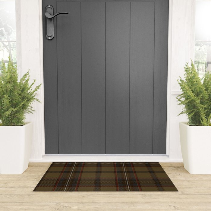 Brown Tartan Plaid Pattern Welcome Mat Gallery Image 3