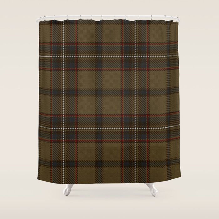 Brown Tartan Plaid Pattern Shower Curtain Gallery Image 1