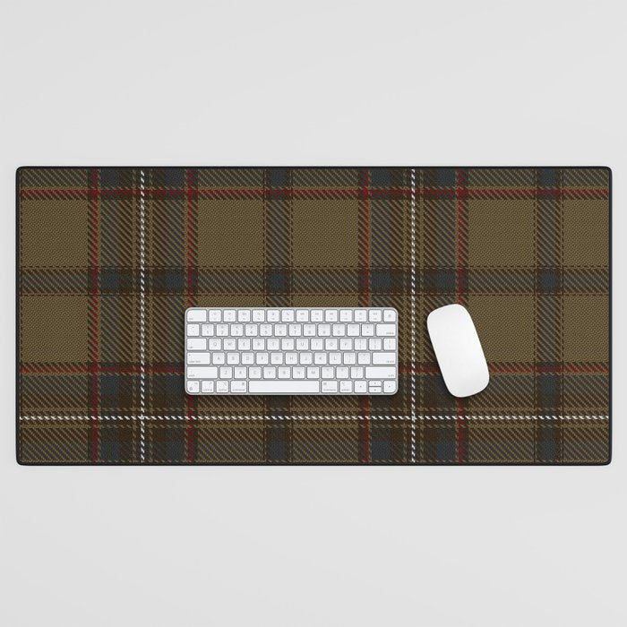 Brown Tartan Plaid Pattern Desk Mat Gallery Image 1