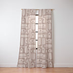 Mid Century Piquet Pattern Inspired by PANTONE 17 1230 Color of the Year Mocha Mousse Window Curtain Gallery Image 2