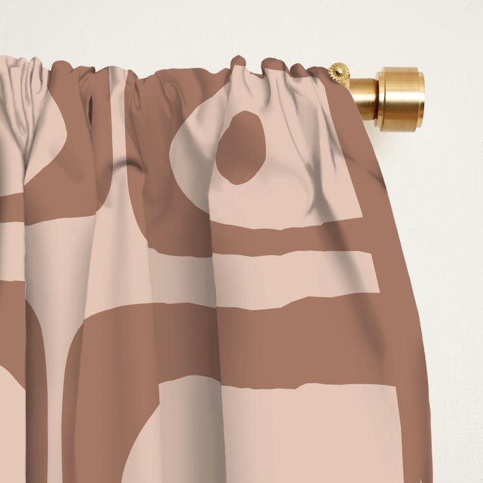Mid Century Piquet Pattern Inspired by PANTONE 17 1230 Color of the Year Mocha Mousse Window Curtain Gallery Image 2