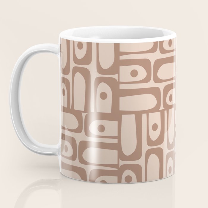 Mid Century Piquet Pattern Inspired by PANTONE 17 1230 Color of the Year Mocha Mousse Coffee Mug Gallery Image 3
