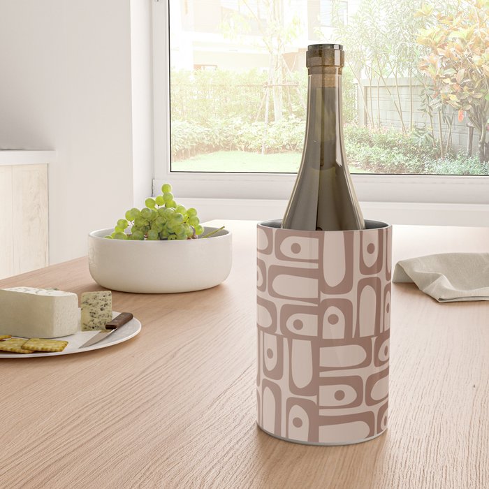 Mid Century Piquet Pattern Inspired by PANTONE 17 1230 Color of the Year Mocha Mousse Wine Chiller Gallery Image 4