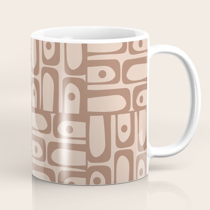 Mid Century Piquet Pattern Inspired by PANTONE 17 1230 Color of the Year Mocha Mousse Coffee Mug Gallery Image 1