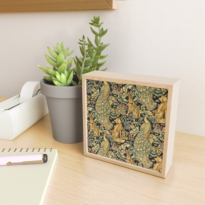 William Morris Teal Forest,peacock,birds Mini Art Print Gallery Image 2