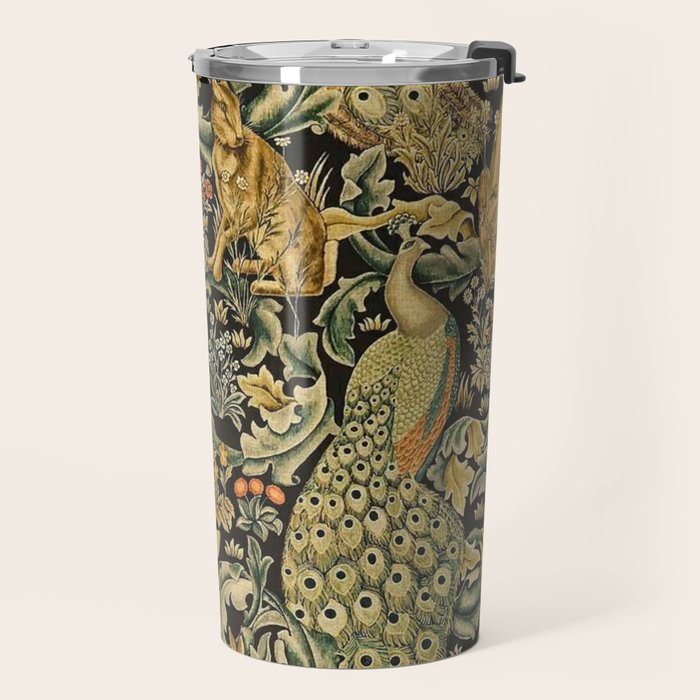 William Morris Teal Forest,peacock,birds Travel Mug Gallery Image 2