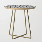 Funny black and white cartoon sticker quote pattern Side Table Gallery Image 1
