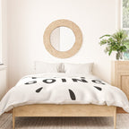 Keep Going positive black and white typography inspirational motivational home wall bedroom decor Duvet Cover Gallery Image 3