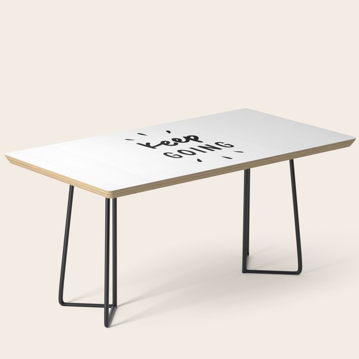 Keep Going positive black and white typography inspirational motivational home wall bedroom decor Coffee Table Gallery Image 1
