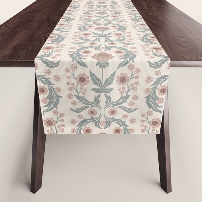 English Cottage Dusty Pink Posy Table Runner Gallery Image 1