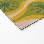 Mid Century Modern Atomic Drops Pattern Green Mustard Welcome Mat Gallery Image 2
