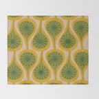 Mid Century Modern Atomic Drops Pattern Green Mustard Throw Blanket Gallery Image 2