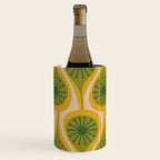 Mid Century Modern Atomic Drops Pattern Green Mustard Wine Chiller Gallery Image 2