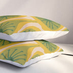 Mid Century Modern Atomic Drops Pattern Green Mustard Pillow Sham Gallery Image 3