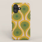 Mid Century Modern Atomic Drops Pattern Green Mustard iPhone Case Gallery Image 1
