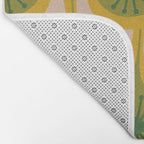 Mid Century Modern Atomic Drops Pattern Green Mustard Bath Mat Gallery Image 2