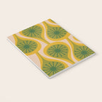 Mid Century Modern Atomic Drops Pattern Green Mustard Notebook Gallery Image 3