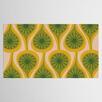 Mid Century Modern Atomic Drops Pattern Green Mustard Tablecloth Gallery Image 2