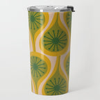Mid Century Modern Atomic Drops Pattern Green Mustard Travel Mug Gallery Image 2
