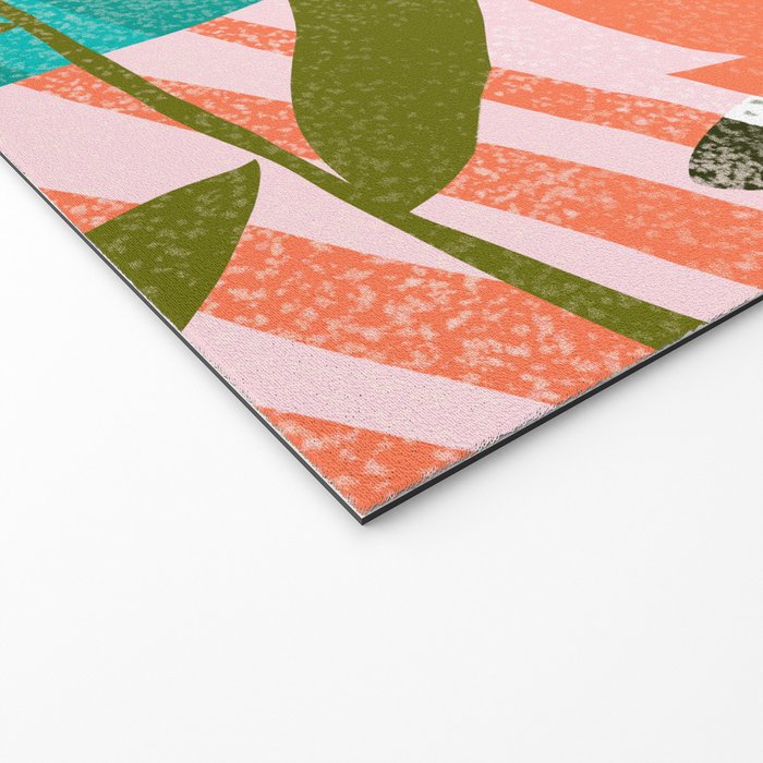 Forever in My Garden | Abstract Botanical Nature Plants Floral Painting | Quirky Modern Contemporary Welcome Mat Gallery Image 2