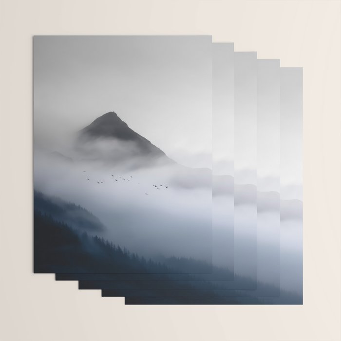 Still Summit - Birds Over Foggy Ridge Wrapping Paper Gallery Image 3