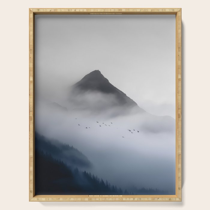 Still Summit - Birds Over Foggy Ridge Serving Tray Gallery Image 1