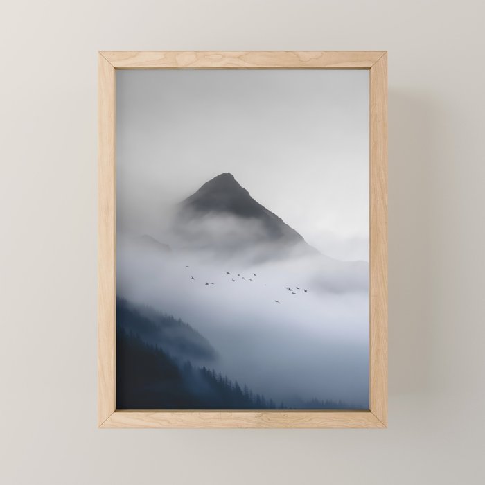 Still Summit - Birds Over Foggy Ridge Mini Art Print Gallery Image 1
