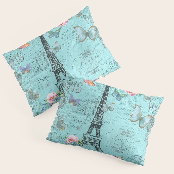 Paris - my blue love Pillow Sham Gallery Image 1