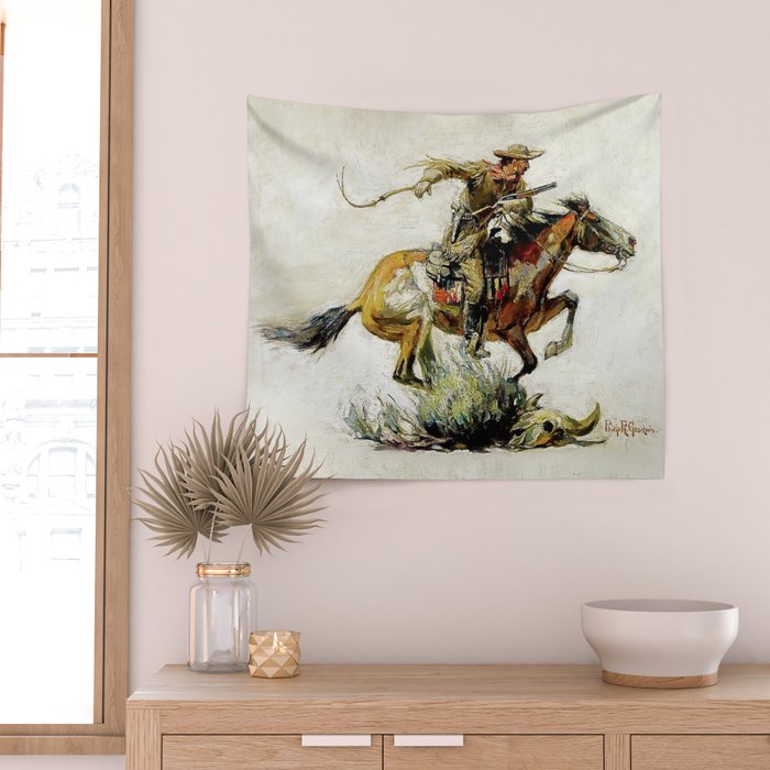 âWinchester Horse and Riderâ by Philip R Goodwin Wall Tapestry Gallery Image 2