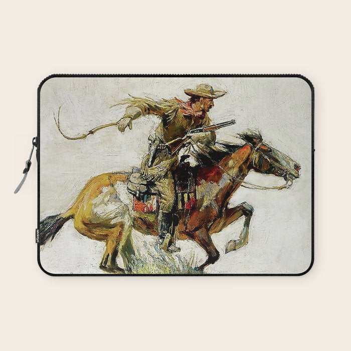 âWinchester Horse and Riderâ by Philip R Goodwin Laptop Sleeve Gallery Image 1