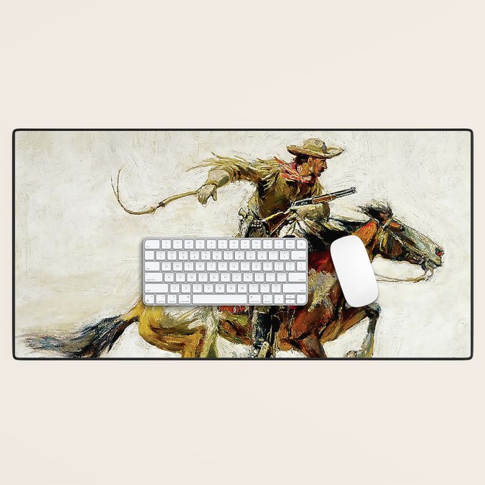 âWinchester Horse and Riderâ by Philip R Goodwin Desk Mat Gallery Image 1